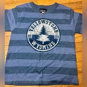 Yellowstone Wyoming Blue Striped Kids T-Shirt YM